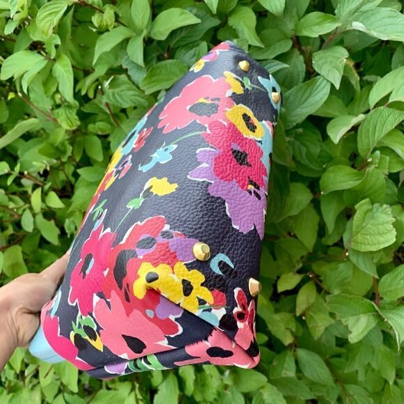 Handmade Genuine Leather Floral Printed, Wooden Frame Bag/Crossbody. XL Size - Picture 14 of 16